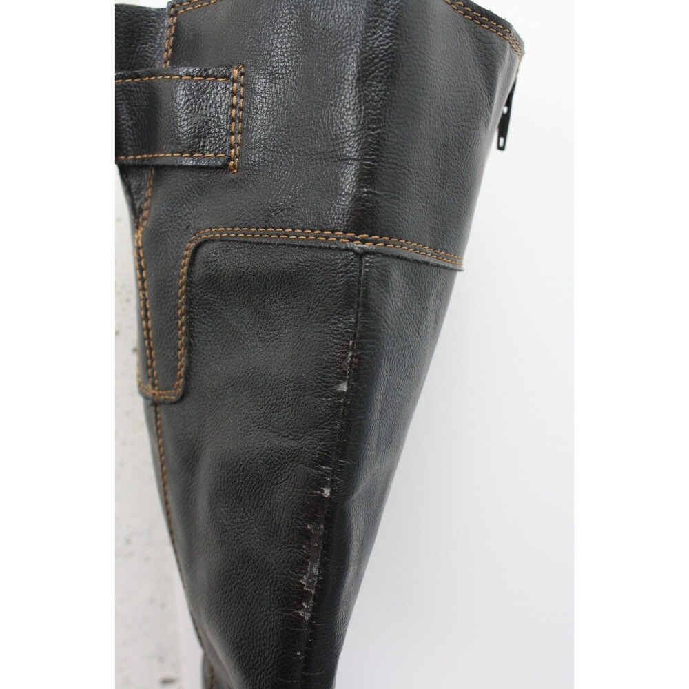 BOC BORN Boots Womens sz 8.5 Black Pebbled Leather Tall Flat*READ - Picture 3 of 9